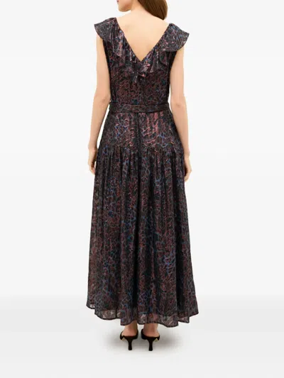 Marie Oliver Francine Maxikleid Mit Leoparden-print In Red