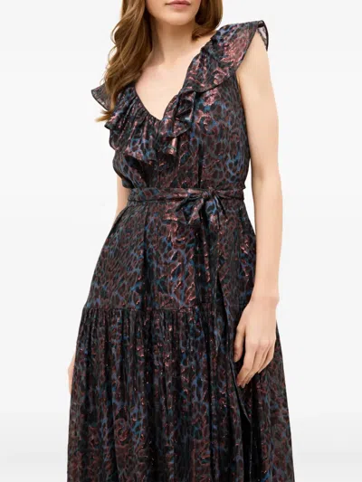 Marie Oliver Francine Maxikleid Mit Leoparden-print In Red