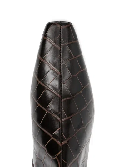 Totême Croc-effect Leather Chelsea Boots In Brown