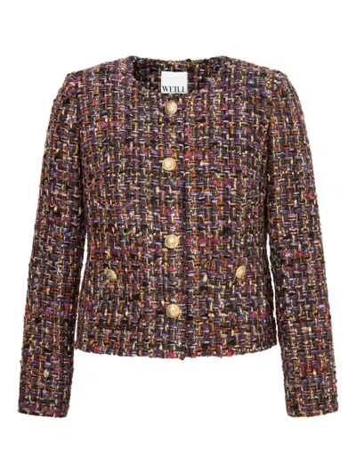 Weill Paris Tweed Button Jacket In Multi