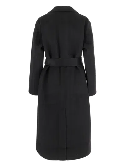 Aspesi Single-breasted Wool Coat In Black