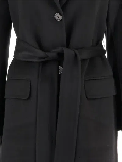 Aspesi Single-breasted Wool Coat In Black