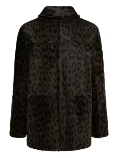 Furling By Giani Leopard Pockets Coat In Animal Print