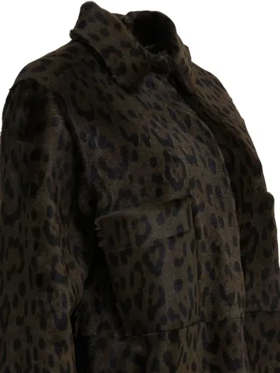 Furling By Giani Leopard Pockets Coat In Animal Print