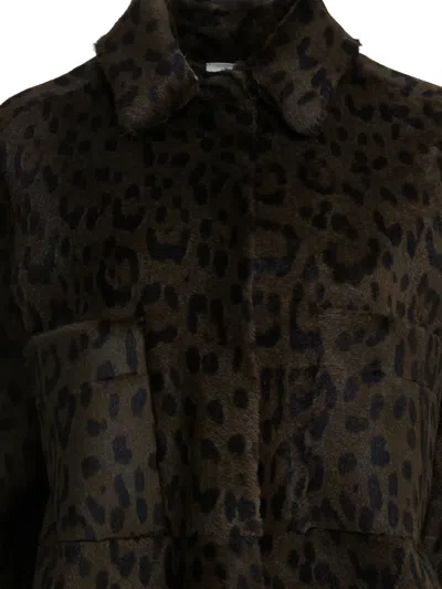 Furling By Giani Leopard Pockets Coat In Animal Print