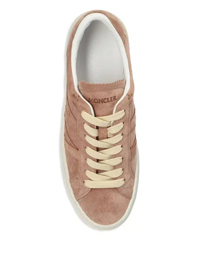 Moncler Sneaker Monaco2 Low Top Nude Suede In Pink