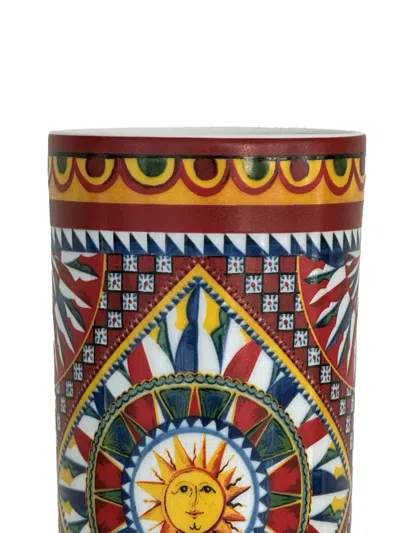 Dolce & Gabbana Cart Patterned Vase (10 Cm X 23 Cm) In Multi