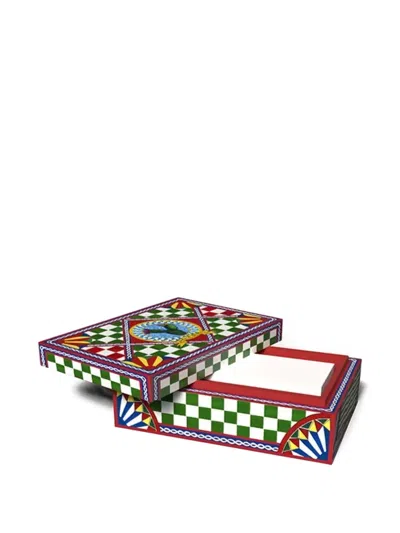 Dolce & Gabbana Patterned Domino Box (17cm X 12 Cm) In Multi
