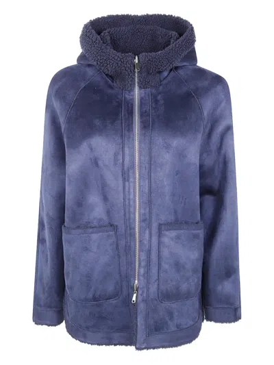 Betta Corradi Hooded Zip Jacket In Blue