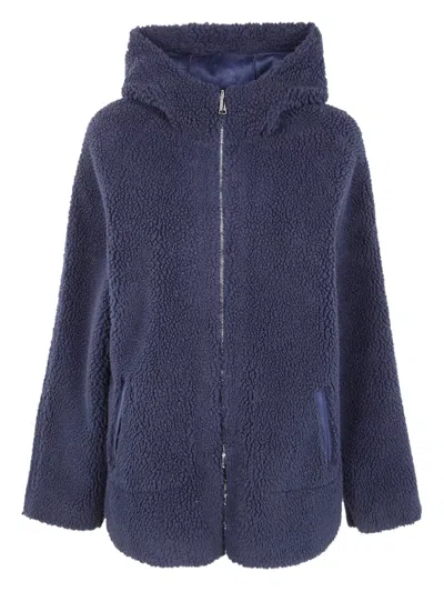 Betta Corradi Hooded Zip Jacket In Blue