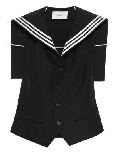 Coperni Tailored Vest Sailor Collar In Black