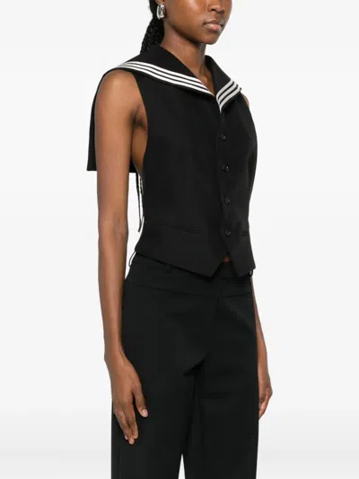 Coperni Tailored Vest Sailor Collar In Black