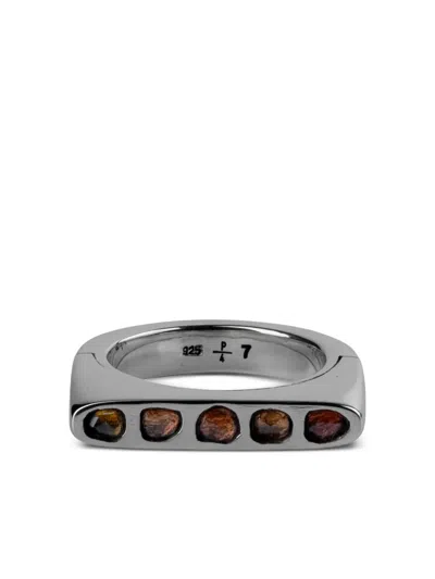 Parts Of Four Sistema Sterlingsilberring Mit Saphir In Metallic