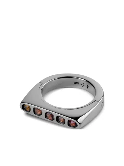 Parts Of Four Sistema Sterlingsilberring Mit Saphir In Metallic