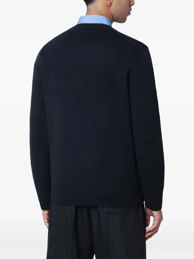 Soft Goat Navy Blue Cashmere Crewneck Sweater In Blue