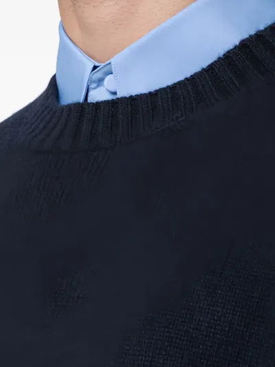 Soft Goat Navy Blue Cashmere Crewneck Sweater In Blue