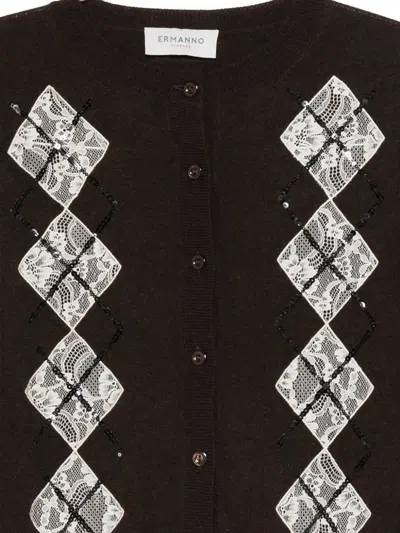Ermanno Firenze Sequin-embellished Cardigan In Black