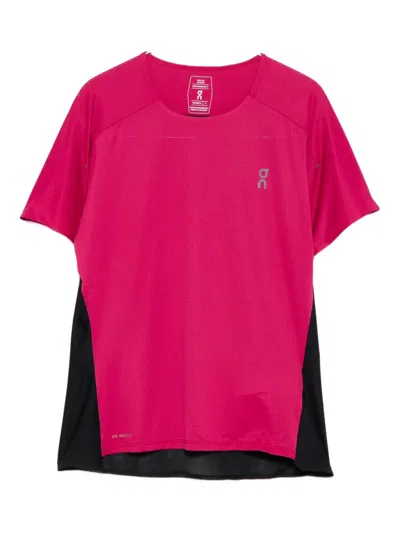 On Logo-print Short-sleeved T-shirt In Pink