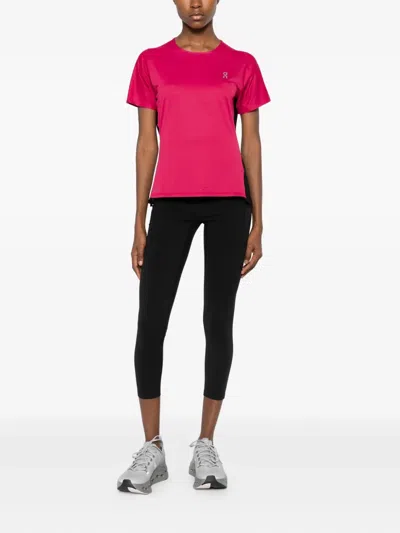 On Logo-print Short-sleeved T-shirt In Pink
