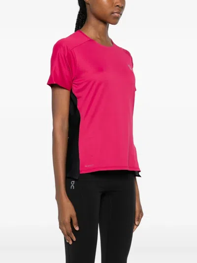On Logo-print Short-sleeved T-shirt In Pink