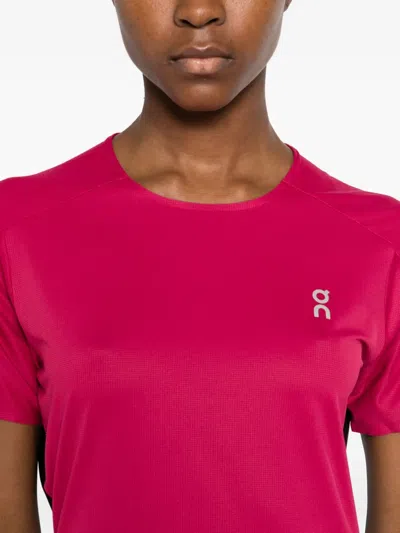 On Logo-print Short-sleeved T-shirt In Pink