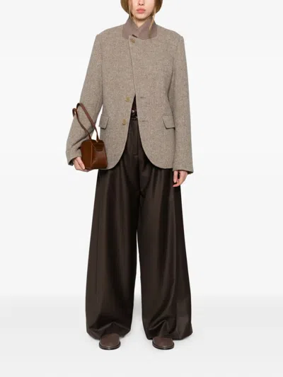 6397 Herringbone Blazer In Neutral