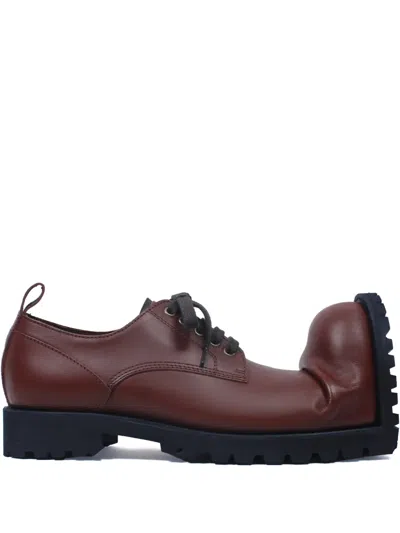 Comme Des Garçons Homme Deux Leather Derby Shoes In Burgundy