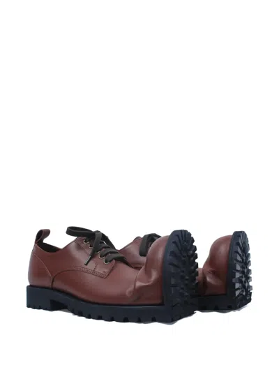 Comme Des Garçons Homme Deux Leather Derby Shoes In Burgundy
