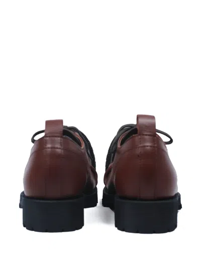 Comme Des Garçons Homme Deux Leather Derby Shoes In Burgundy