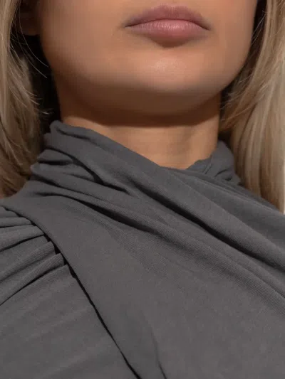 Entire Studios Long Draped Floor-length Dress In Gray