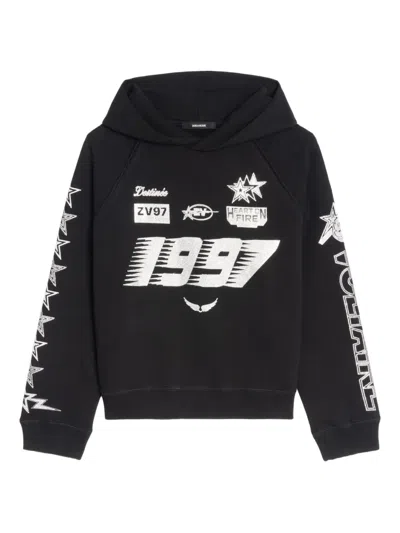 Zadig & Voltaire Womens Georgys Branded Cotton-jersey Hoody Black Xs