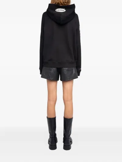 Zadig & Voltaire Womens Georgys Branded Cotton-jersey Hoody Black Xs