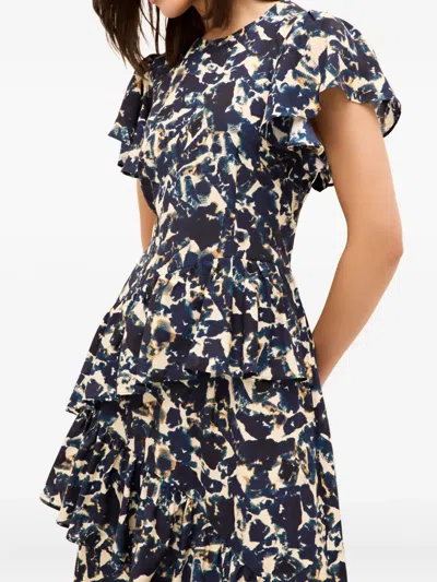 QUINBY 荷叶边超长连衣裙