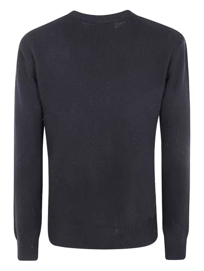 Mc2 Saint Barth Black Jacquard Wool Blend New Queen Sweater In Blue