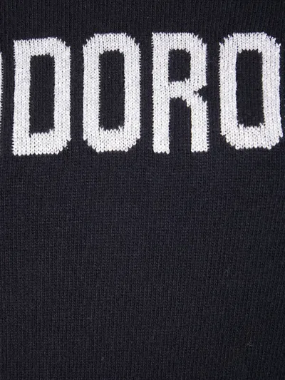 Mc2 Saint Barth Black Jacquard Wool Blend New Queen Sweater In Blue