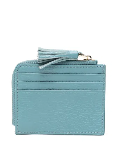 Coccinelle Tassel Leather Wallet In Blue