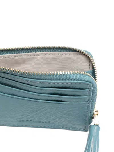 Coccinelle Tassel Leather Wallet In Blue
