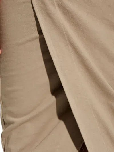 Rick Owens Drkshdw Pull On Pillar Drawstring Maxi Skirt In Brown