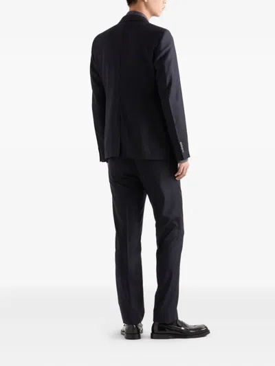 Prada Single-breasted Cashmere And Wool Suit In Blue