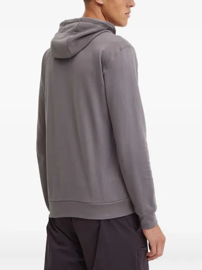 Ea7 Logo Hooded Sweatshirt In Gray