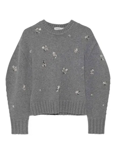 Simkhai Coraline Embellished Wool And Cashmere-blend Sweater In Gray