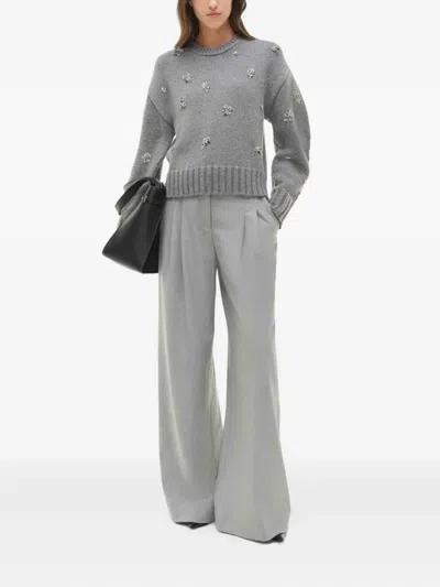 Simkhai Coraline Embellished Wool And Cashmere-blend Sweater In Gray