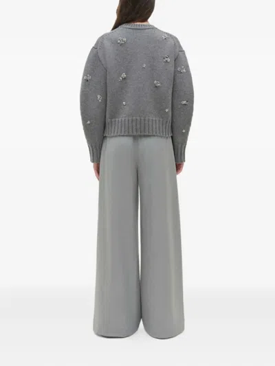 Simkhai Coraline Embellished Wool And Cashmere-blend Sweater In Gray