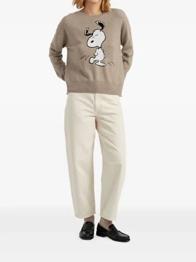 Chinti & Parker Wool-cashmere Dancing Snoopy Sweater In Neutral