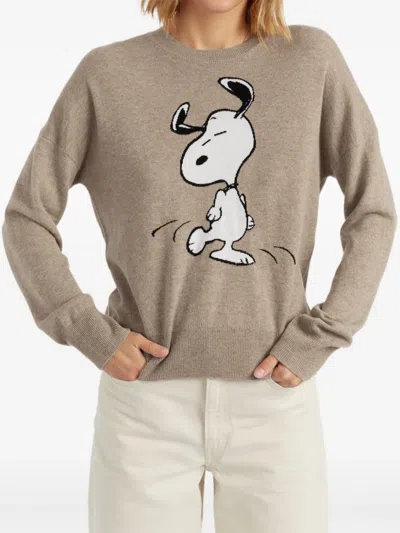 Chinti & Parker Wool-cashmere Dancing Snoopy Sweater In Neutral