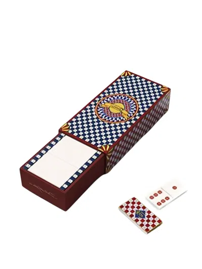 Dolce & Gabbana Checkerboard Domino Cart Set (15cm X 5cm) In Multi