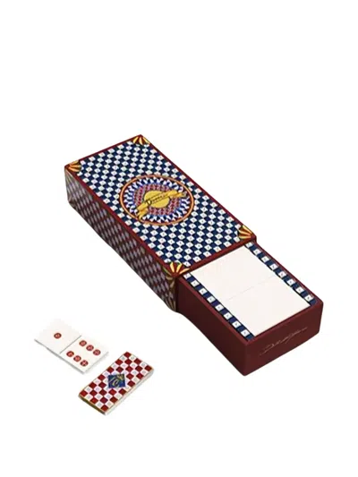 Dolce & Gabbana Checkerboard Domino Cart Set (15cm X 5cm) In Multi