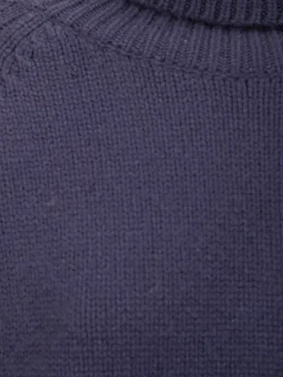 Be You Turtleneck Sweater With Side Slits And Short Fit In Blue