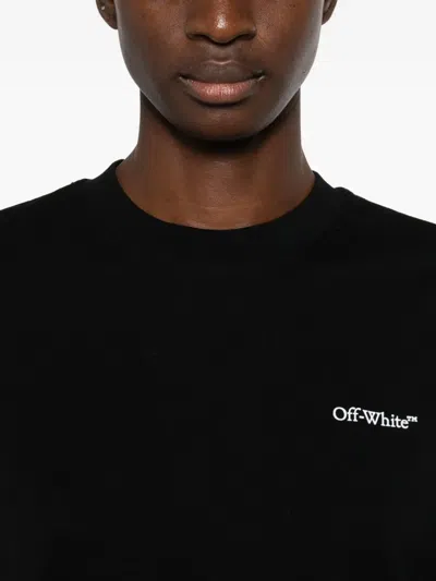 Off-white Diagonal Logo Cotton Graphic T-shirt In Black
