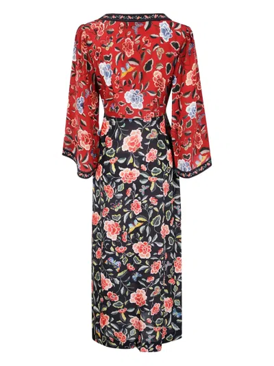 Rixo London Womens Butterfly Mix Black Dahlia Butterfly Silk Midi Dress In Black